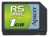 Apacer memory card, scheda di memoria Apacer RS-MMC da 1 GB, scheda di memoria Apacer, Apacer RS-MMC scheda di memoria da 1 GB, il bastone di memoria Apacer, Apacer memory stick, Apacer RS-MMC da 1GB, Apacer RS-MMC specifiche 1GB, Apacer RS-MMC da 1 GB