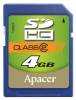 Apacer memory card, scheda di memoria Apacer 4Gb SDHC Class 2, scheda di memoria Apacer, Apacer 4Gb SDHC Classe 2 memory card, memory stick Apacer, il bastone di memoria Apacer, Apacer 4Gb SDHC Class 2, Apacer SDHC 4Gb Class 2 specifiche, Apacer 4Gb SDHC Classe 2