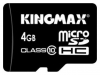 Scheda di memoria Kingmax, la scheda di memoria microSDHC Class 10 Kingmax Scheda 4GB + adattatore SD, scheda di memoria Kingmax, Kingmax microSDHC Class 10 Scheda 4GB + scheda di memoria della scheda SD, memory stick Kingmax, Kingmax Memory Stick, Kingmax microSDHC Class 10 Scheda 4GB + SD adattatore