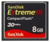 scheda di memoria Sandisk, scheda di memoria Sandisk Extreme III 30MB/s CompactFlash 8GB, scheda di memoria Sandisk, Sandisk Extreme III 30MB/s CompactFlash Scheda di memoria 8GB, bastone di memoria Sandisk, Sandisk memory stick, Sandisk Extreme III 30MB/s CompactFlash 8Gb, Sandisk Ex