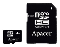 Apacer scheda di memoria, scheda di memoria Apacer microSDHC Class 4 Scheda 4GB + adattatore SD, scheda di memoria Apacer, Apacer microSDHC Class 4 Scheda 4GB + scheda SD adattatore memory, memory stick Apacer, Apacer memory stick, Apacer microSDHC Class 4 Scheda 4GB + adattatore SD, Apace