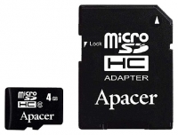 Apacer scheda di memoria, scheda di memoria Apacer microSDHC Class 6 Scheda 4GB + adattatore SD, scheda di memoria Apacer, Apacer microSDHC Class 6 Scheda 4GB + scheda SD adattatore memory, memory stick Apacer, Apacer memory stick, Apacer microSDHC Class 6 4GB Scheda + adattatore SD, Apace