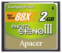 Apacer memory card, scheda di memoria Apacer Photo Steno III CF 88X 2GB, scheda di memoria Apacer, Apacer Photo Steno III 88X scheda di memoria CF da 2GB, il bastone di memoria Apacer, Apacer memory stick, Apacer Photo Steno III CF da 2GB 88X, Apacer Photo Steno III CF 88X 2GB SPECIFICHE