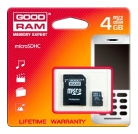 scheda di memoria Goodram, scheda di memoria Goodram SDU4GHCAGRR9, scheda di memoria Goodram, Goodram SDU4GHCAGRR9 memory card, memory stick Goodram, Goodram memory stick, Goodram SDU4GHCAGRR9, Goodram SDU4GHCAGRR9 specifiche, Goodram SDU4GHCAGRR9