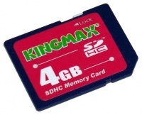 Scheda di memoria Kingmax, scheda di memoria SDHC Kingmax 4GB Classe 4, scheda di memoria Kingmax, Kingmax SDHC Scheda di memoria 4GB Class 4, bastone di memoria Kingmax, Kingmax Memory Stick, Kingmax 4GB SDHC Class 4, Kingmax 4GB SDHC Class 4 specifiche, Kingmax 4GB SDHC Classe 4