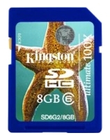 Scheda di memoria Kingston, Scheda di memoria Kingston SD6G2/8GB, scheda di memoria Kingston, Kingston SD6G2/Scheda di memoria 8GB, bastone di memoria Kingston, Kingston memory stick, Kingston SD6G2/8GB, Kingston SD6G2/specifiche 8GB, Kingston SD6G2/8GB