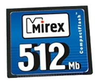 Scheda di memoria Mirex, scheda di memoria CompactFlash Mirex 512Mb 82x, scheda di memoria Mirex, Mirex CompactFlash 512 Mb memory card 82x, memory stick Mirex, Mirex memory stick, Mirex CompactFlash 82x 512Mb, 512Mb specifiche Mirex CompactFlash 82x, Mirex CompactFlash