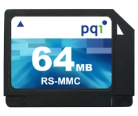 Scheda di memoria PQI, scheda di memoria PQI RS-MMC da 64 MB, scheda di memoria PQI, PQI RS-MMC scheda di memoria da 64 MB, memory stick PQI, PQI memory stick, PQI RS-MMC da 64 MB, PQI RS-MMC specifiche 64MB, PQI RS-MMC da 64 MB