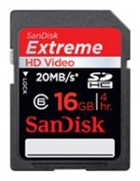 scheda di memoria Sandisk, scheda di memoria Sandisk Extreme HD Video SDHC Class 6 16GB, scheda di memoria Sandisk, Sandisk 6 scheda di memoria 16GB Extreme HD Video SDHC Class, il bastone di memoria Sandisk, Sandisk memory stick, Sandisk Extreme HD Video SDHC 16GB Classe 6, Sandisk Extre