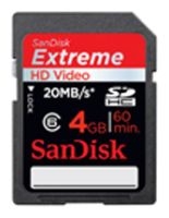 scheda di memoria Sandisk, scheda di memoria Sandisk Extreme HD Video SDHC Class 6 4GB, scheda di memoria Sandisk, Sandisk 6 scheda Extreme HD Video SDHC Class 4 GB di memoria, bastone di memoria Sandisk, Sandisk memory stick, Sandisk Extreme HD Video SDHC Class 6 4GB, Sandisk Extreme