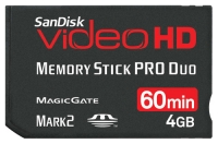 scheda di memoria Sandisk, scheda di memoria Sandisk Video HD Memory Stick PRO Duo 4 GB, scheda di memoria Sandisk, Sandisk Memory Stick PRO Duo memory card Video HD 4GB, bastone di memoria Sandisk, Sandisk memory stick, Sandisk Video HD Memory Stick PRO Duo 4 GB, Sandisk Video HD