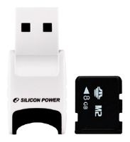 scheda di memoria Silicon Power, scheda di memoria Silicon Power MemoryStick Micro M2 8GB + Elegante USB Reader, Silicon scheda di memoria Potenza, Silicon Power MemoryStick Micro M2 8GB + Elegante scheda USB lettore di memory, memory stick Silicon Power, Silicon Power memory stick,