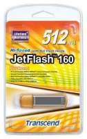 usb flash drive di Transcend, usb flash Transcend JetFlash 160 512Mb, Transcend USB Flash, unità flash Transcend JetFlash 160 512Mb, pen drive Transcend, flash drive USB Transcend, Transcend JetFlash 160 512 MB