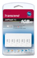 usb flash drive di Transcend, usb flash Transcend JetFlash T3 1Gb x 5, Transcend USB Flash, unità flash Transcend JetFlash T3 1Gb x 5, pen drive Transcend, flash drive USB Transcend, Transcend JetFlash T3 1Gb x 5